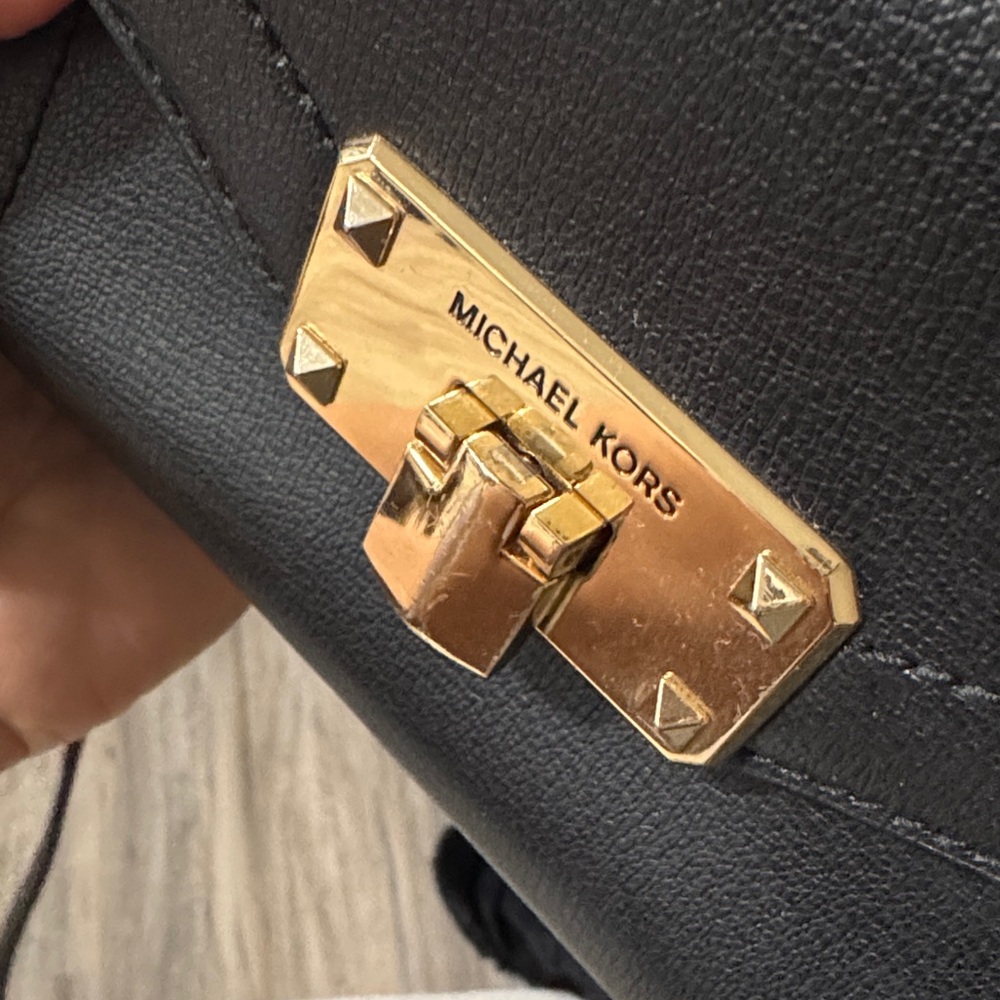 Michael Kors Black Mini Bag with Gold Chain - Picture 3 of 5